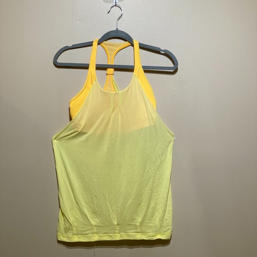 Women's Lululemon Yellow workout tank with built in bra